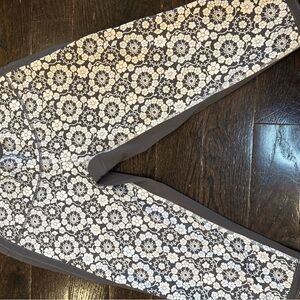 Lululemon Athletica Gray and White Floral Capris